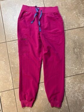 Figs women’s High waisted Raspberry Sorbet Zamora Jogger pants  (Bin B)